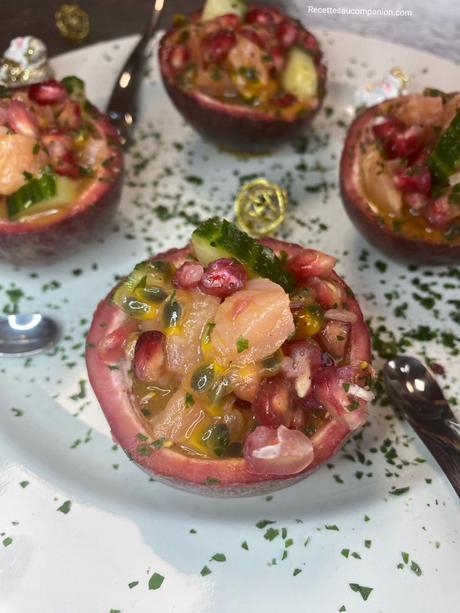 Tartare de saumon au fruits de la passion 