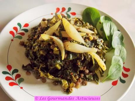 Poêlée de lentilles au chou et aux radis (Vegan)