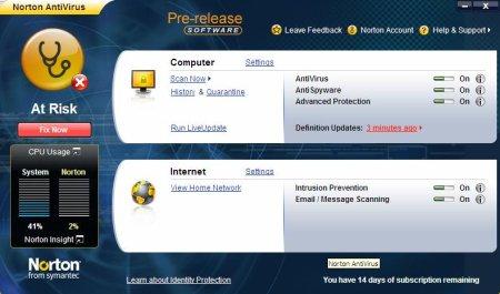 Test de Norton Antivirus 2009 Beta