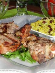 Côtes d'Agneau Grillée à l'Indienne et Riz Parfumé