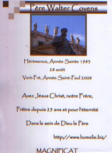 Vingt-cinq ans de sacerdoce