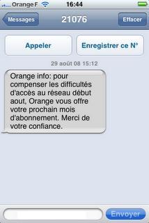 SMS d'Orange et faille du nouveau firmware