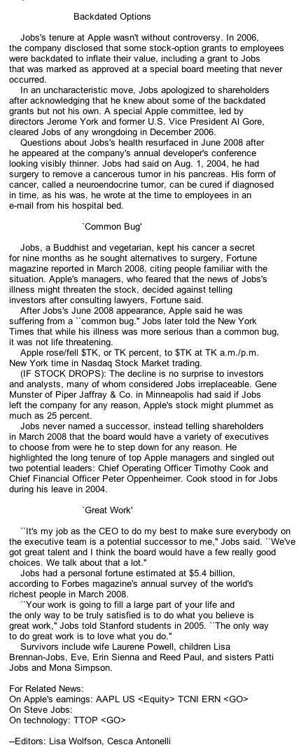 Steve Jobs est mort... Ah bah non oups photo Steve Jobs est mort... Ah bah non oups