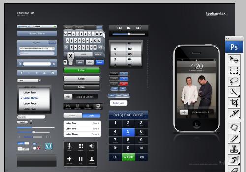 iPhone GUI PSD, Interface Utilisateur iPhone | À Voir