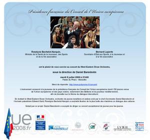 Concert du West-Eastern Divan Orchestra 8 juillet à Marseille ouvert sur invitation