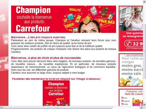 Comment présenter la MDD Carrefour chez Champion ?