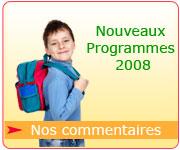 Rentrée scolaire 2008 : nouveaux programmes