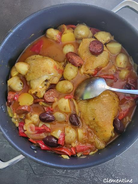 Poulet basquaise au piment d'Espelette et chorizo de Miljuschka Poulet basquaise au piment d'Espelette et chorizo de Miljuschka