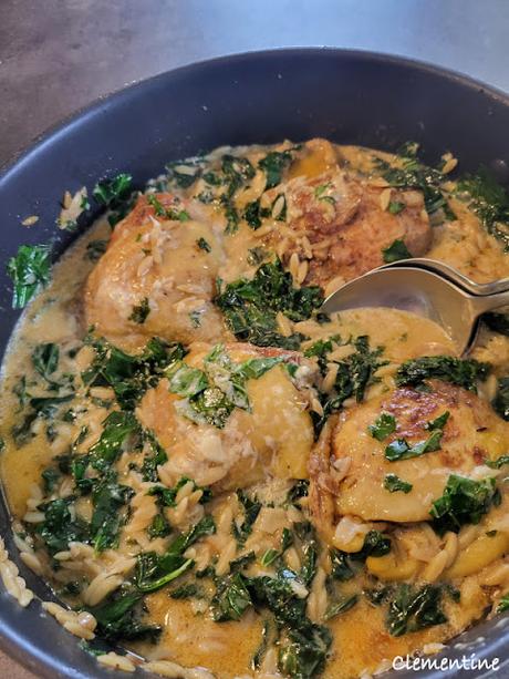 Orzo crémeux au poulet Cajun