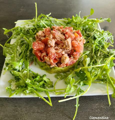 Tartare tomates, thon, avocat