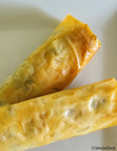 Nems de petits pois au jambon cru Nems de petits pois au jambon cru