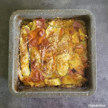 Gratin de courgettes, jambon et scamorza fumée Gratin de courgettes, jambon et scamorza fumée
