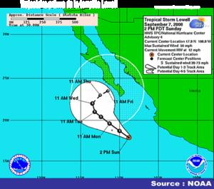 [Mexique] La tempête Lowell pourrait menacer la Basse-Californie