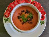 Soupe glacée tomates marinées l'ail aromates