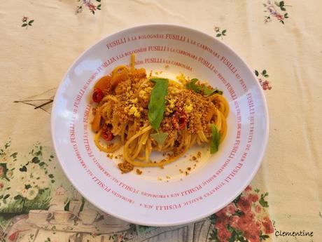 Pasta à la poutargue et chapelure croustillante Pasta à la poutargue et chapelure croustillante