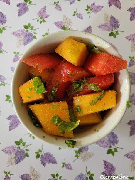 Salade de pastèque et melon au pastis Salade de pastèque et melon au pastis