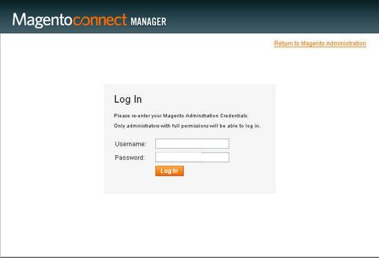 Magento connect - login