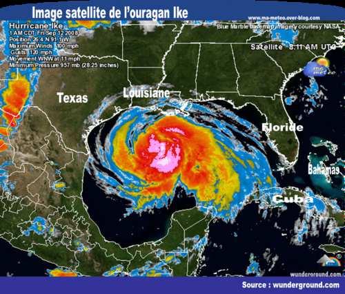 L'ouragan Ike se renforce avant de toucher le Texas (Houston)