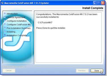 Installer Coldfusion MX7 sous Windows (Etape 1)