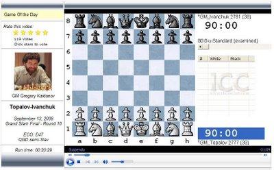 la vidéo d'échecs sur ICC