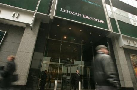 La bourse se porte mal après la faillite de Lehman Brothers.