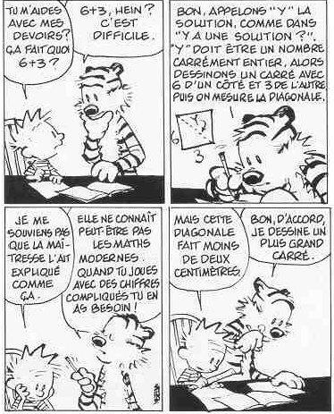Calvin & Hobbes font des maths modernes
