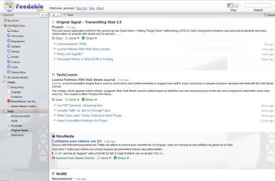 Feedable : du social dans votre agrégateur de flux