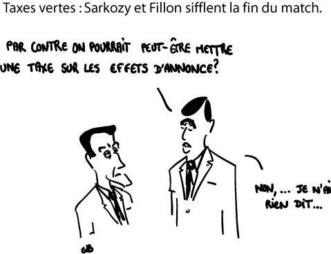 Taxes vertes : Sarkozy et Fillon sifflent la fin du match