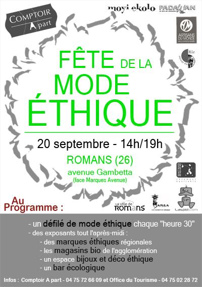 Fête de la Mode Ethique à Romans le 20 Septembre