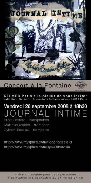 Journal intime - Fontaine Selmer - 26 sept. 08 (gratuit)
