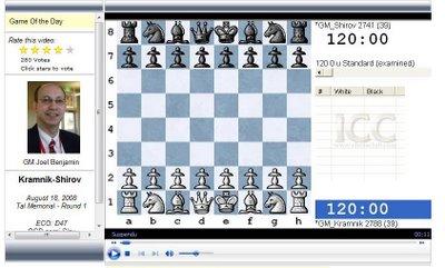 la vidéo d'échecs sur ICC