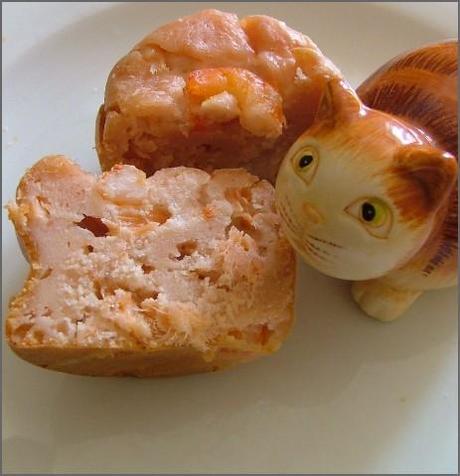 Muffins saumonés au tarama & crevettes
