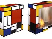 cheminée Mondrian l'art part fumée