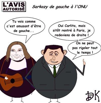 Tags : Nicolas Sarkozy, président de la république, France, présidence de l'Union Européenne, discours à l'ONU, crise financière mondiale, crise des subprimes, George W. Bush, parachutes dorés, golden parachute, Angela Merkel, UMP, dessin humour, gag, l'avis autorisé, Carla Bruni