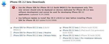 Le Firmware 2.2 en version bêta ( iPhone)