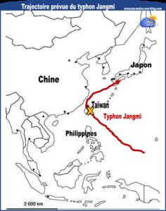 Le typhon Jangmi touche Taïwan,menace le Fujian et le Zhejiang (Chine)