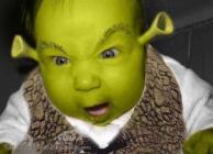 Humour : un bébé transformé en personnages célèbres bébé Shrek