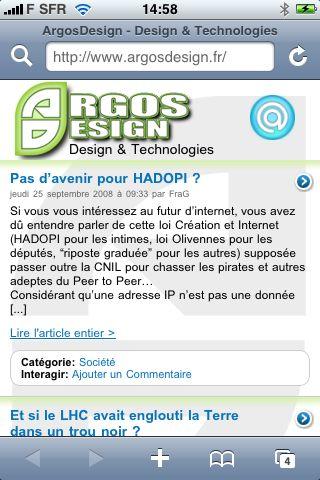  ArgosDesign sur iPhone