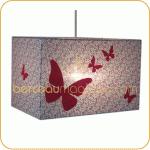 Lampe plafonnier XL papillons rouges (Liberty)