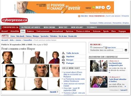 Cyberpresse - Front commun contre Harper