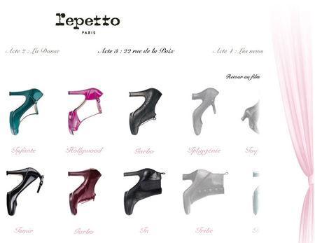 Des chaussures et des vêtements chez Repetto mosaique