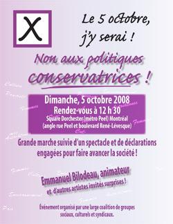 Manifestation 5octobre  pour dénoncer les politiques des conservateurs