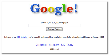 “Google Search” comme 2001