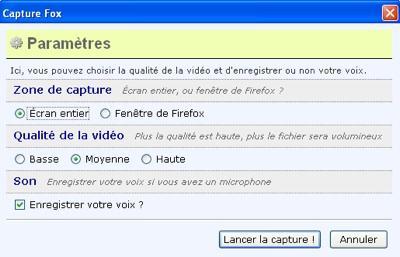 capture-fox Capture Fox: un plugin Firefox pour réaliser des screencast