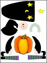 Découpage et collage pour Halloween : une sorcière en tableau ou en pantin