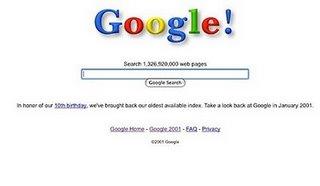 Google 2001, retour vers passé