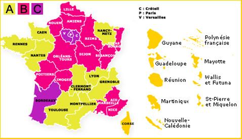 Calendrier des vacances scolaires 2008-2009 en Lorraine et autres zones