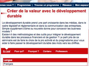 hec Formation HEC : Créer de la valeur avec le développement durable 