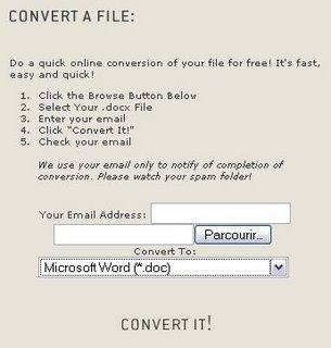 DOCX converter, pour convertir un fichier docx