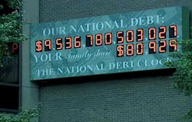 The National Debt Clock at 1133 Avenue of the Americas, Manhattan